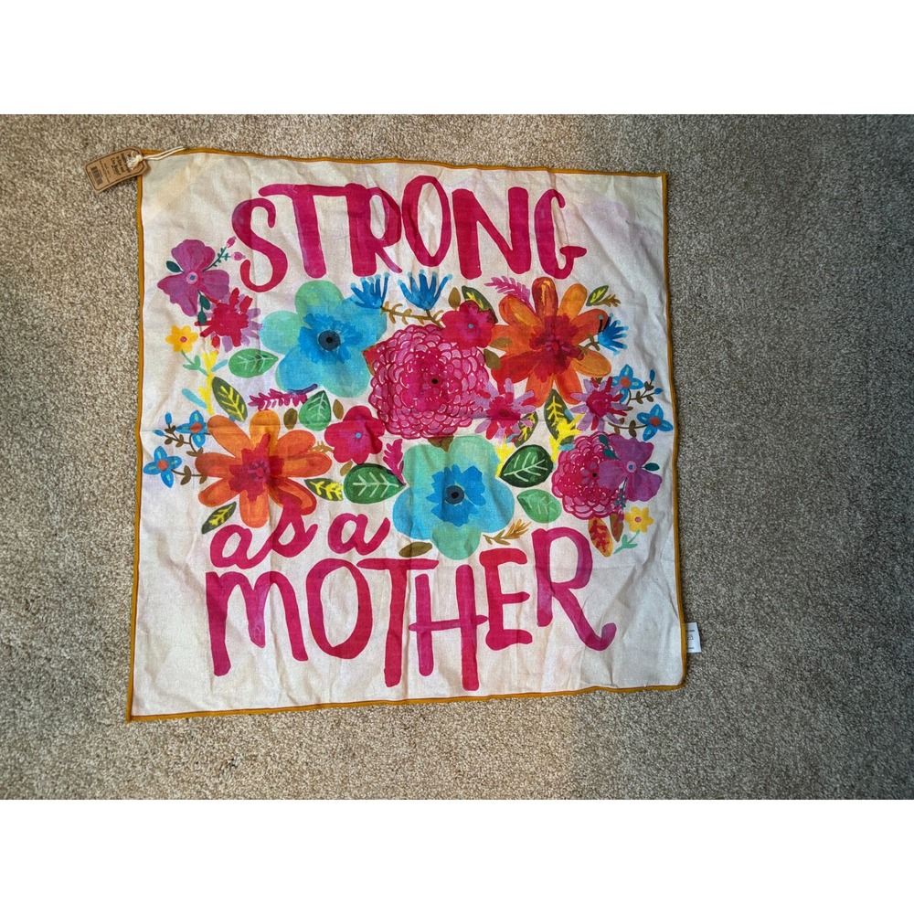 Natural Life Strong as a Mother Floral Square Bandana Scarf NWT